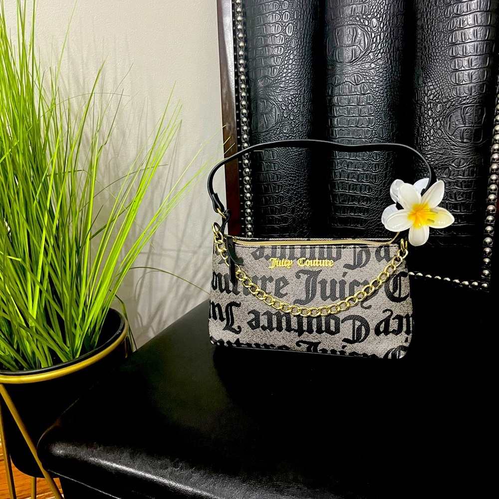 Juicy Couture Black and Gold Shoulder Bag